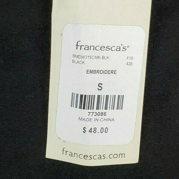 Jun & Ivy Embroidered Faux Suede Black Mini Skirt S NWT - Picture 3 of 6